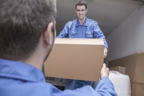 Removal team planning a move in Fitzrovia street setting