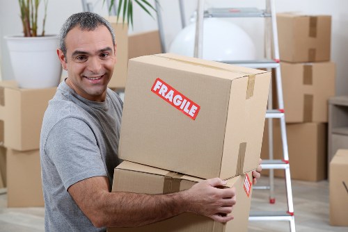 Boxes and furniture being loaded for a central London move