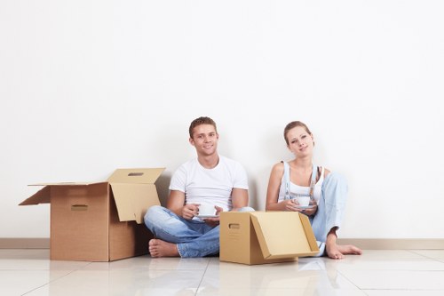 Unpacking boxes into a Fitzrovia flat or office