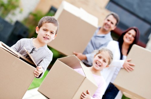 Careful loading of boxes for a central London move