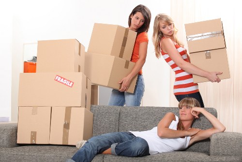 Careful loading for a local man and van move