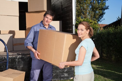 Packed moving boxes ready for a home or office removal in Fitzrovia