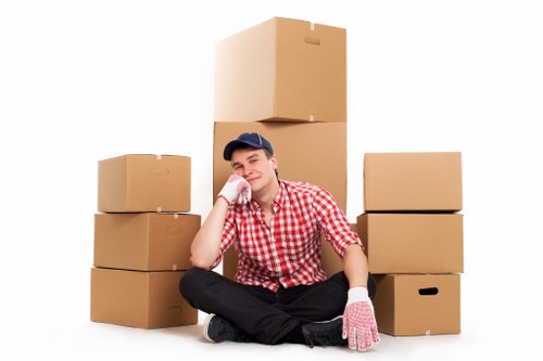 Careful loading of household items for a man with a van service
