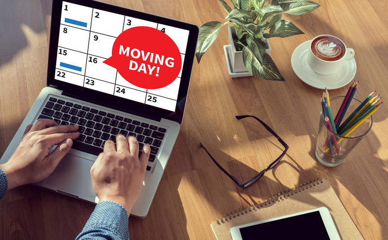 Office relocation support in Fitzrovia with boxes and equipment